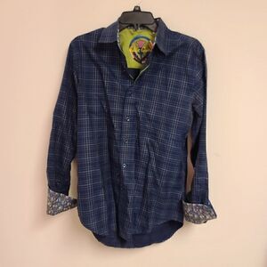 Robert Graham Blue Long Sleeve w/Flip Cuff on Size XS - Like new!